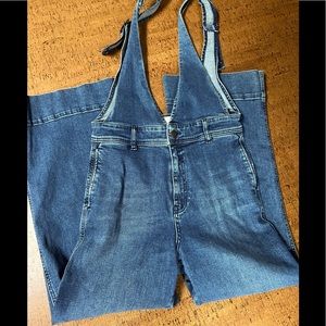 Free People denim a-line overalls